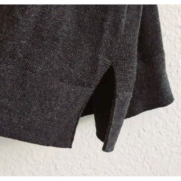 Eileen Fisher 100% Merino Wool V Neck Tunic Sweater Black Size S Knit Oversized - Picture 5 of 7